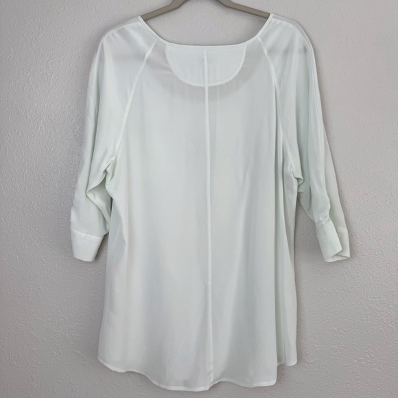 Soft Surroundings silk mint green 3/4 sleeve blouse‎ top M - Picture 5 of 10